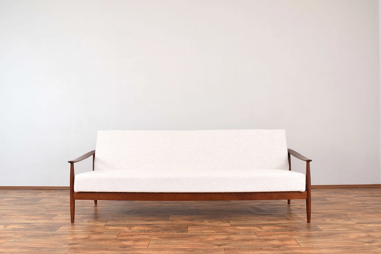 Solid cherry sofa by Carl Straub for Goldfeder, 1950s 3