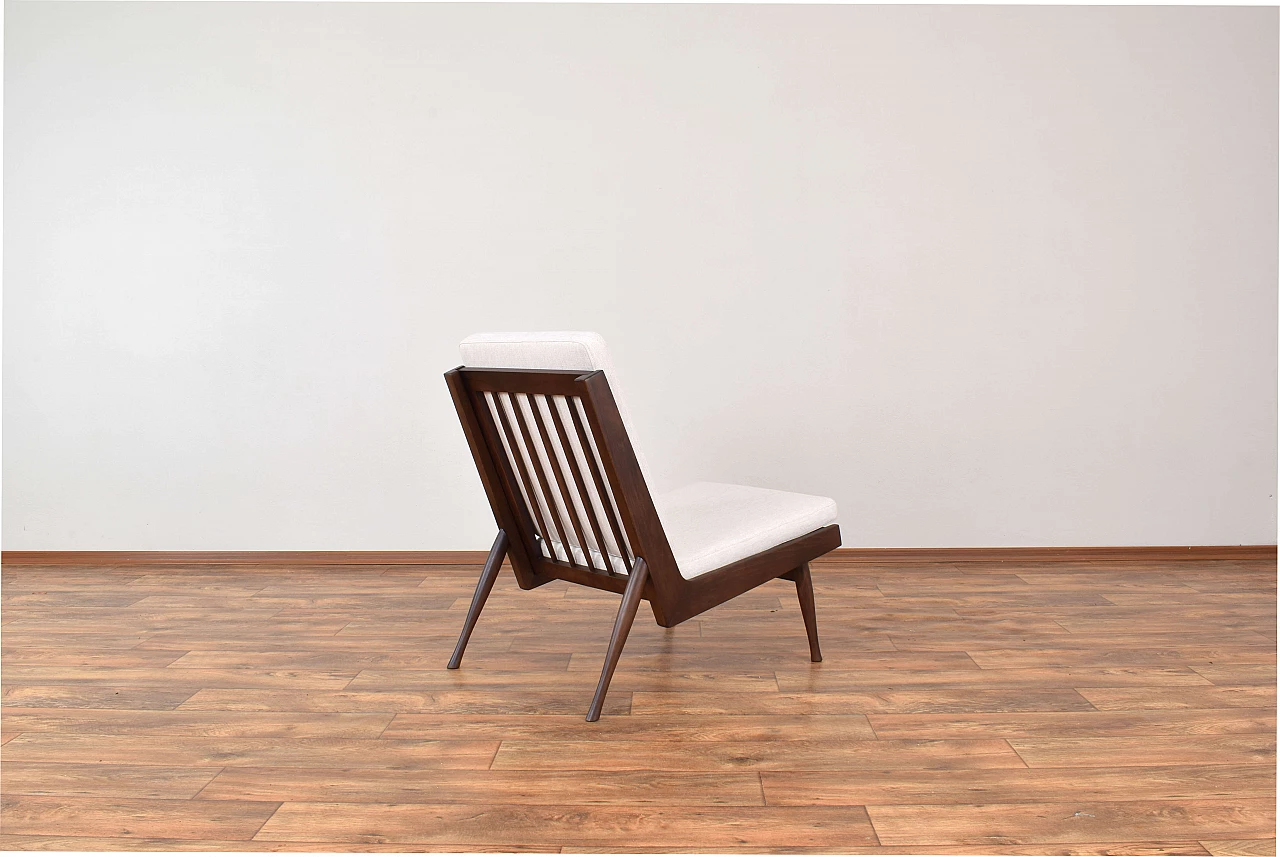 Pair of solid beech armchairs by M. Grabiński, 1960s 9
