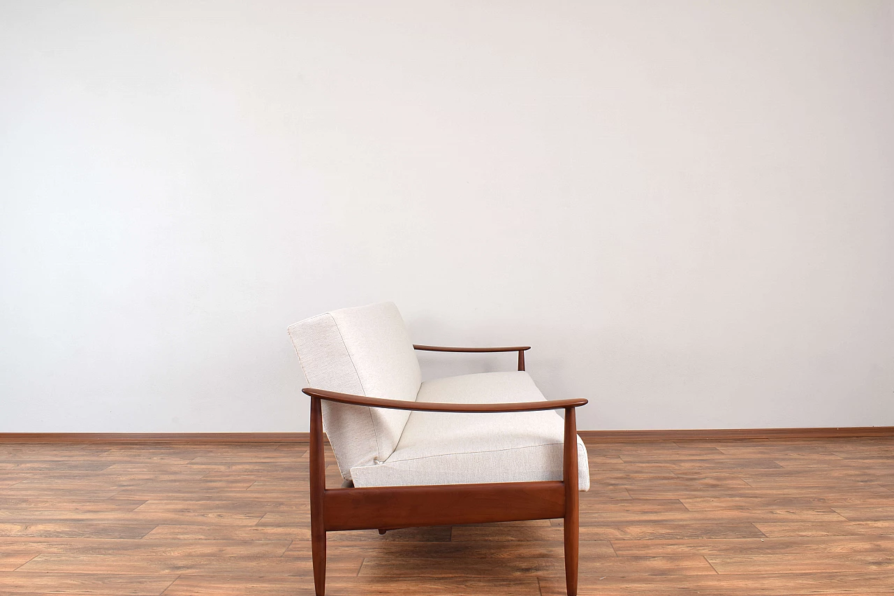 Solid cherry sofa by Carl Straub for Goldfeder, 1950s 5