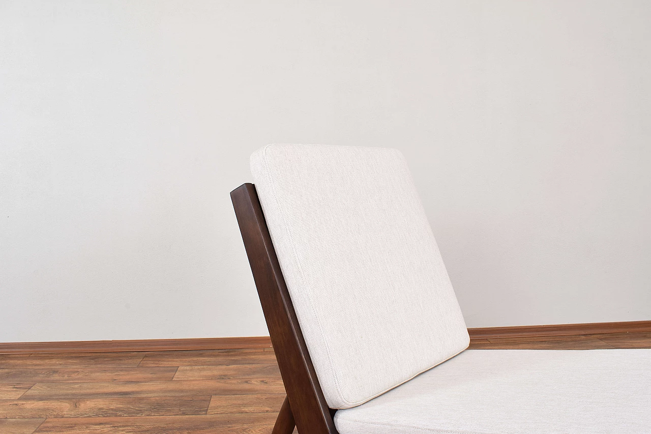 Pair of solid beech armchairs by M. Grabiński, 1960s 11