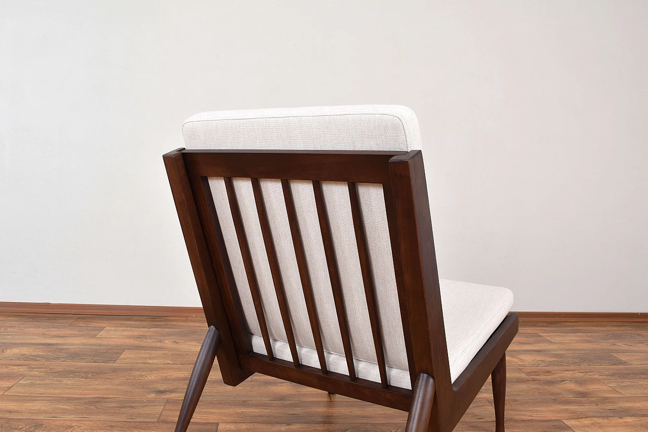 Pair of solid beech armchairs by M. Grabiński, 1960s 14