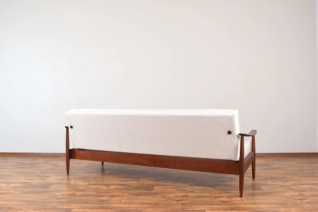 Solid cherry sofa by Carl Straub for Goldfeder, 1950s 10