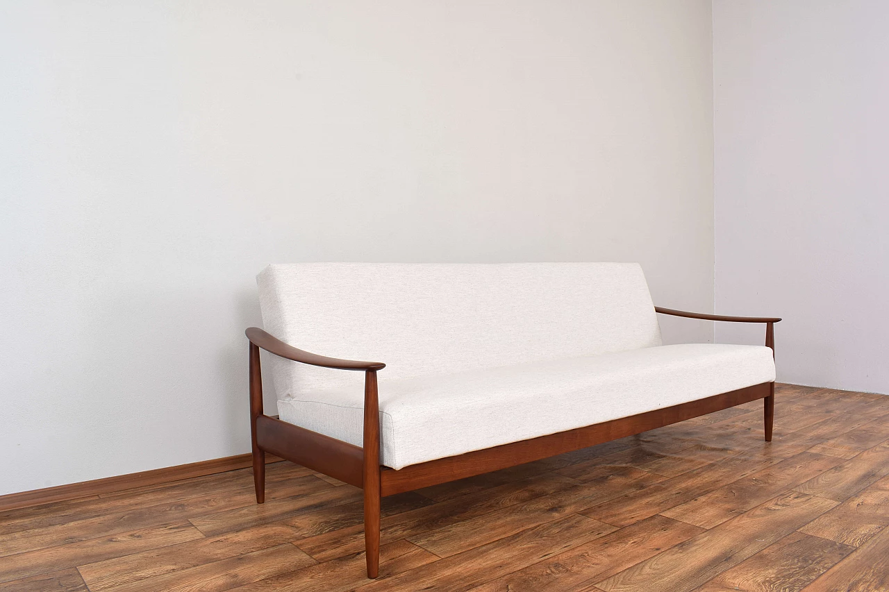 Solid cherry sofa by Carl Straub for Goldfeder, 1950s 11
