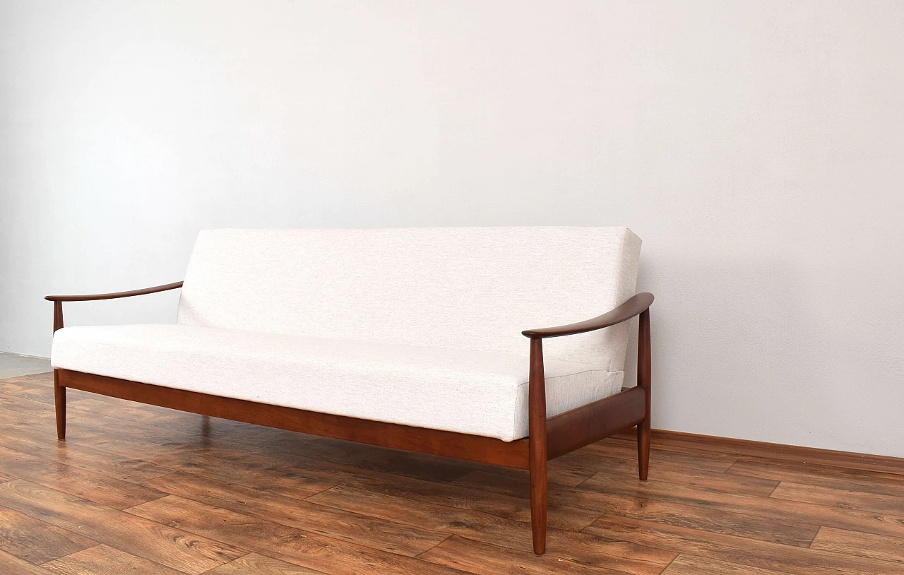 Solid cherry sofa by Carl Straub for Goldfeder, 1950s 12
