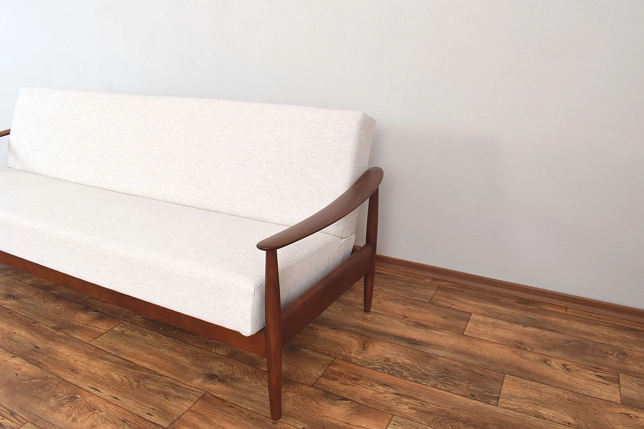 Solid cherry sofa by Carl Straub for Goldfeder, 1950s 15