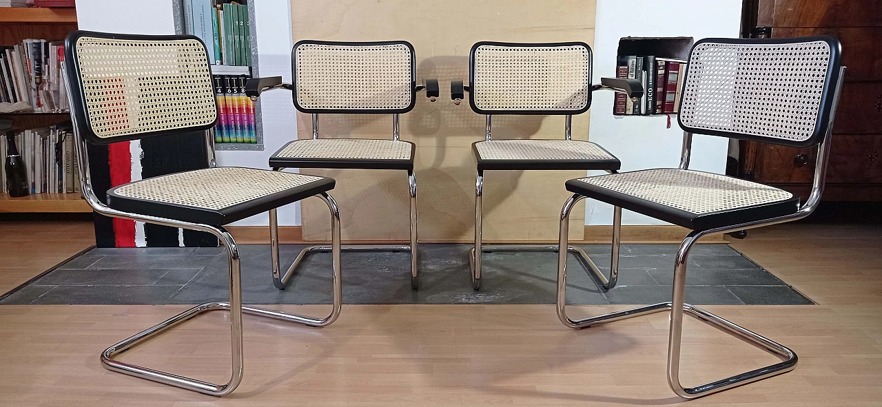 Coppia di poltrone e coppia di sedie Cesca B3 di Marcel Breuer per MDF Italia, anni '90 3