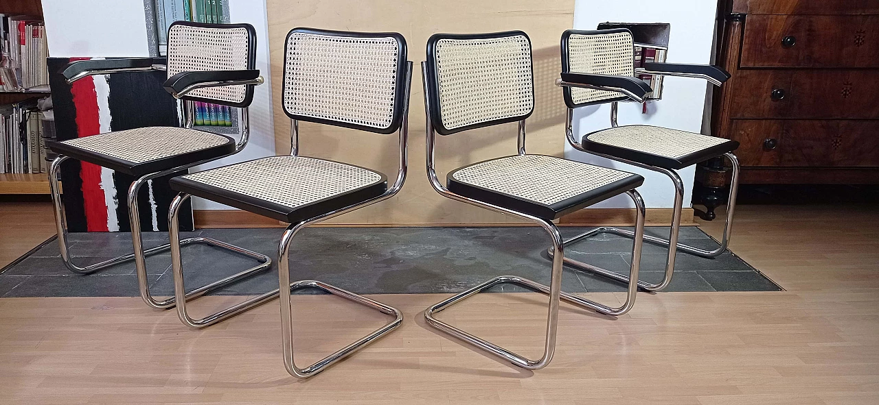 Coppia di poltrone e coppia di sedie Cesca B3 di Marcel Breuer per MDF Italia, anni '90 5