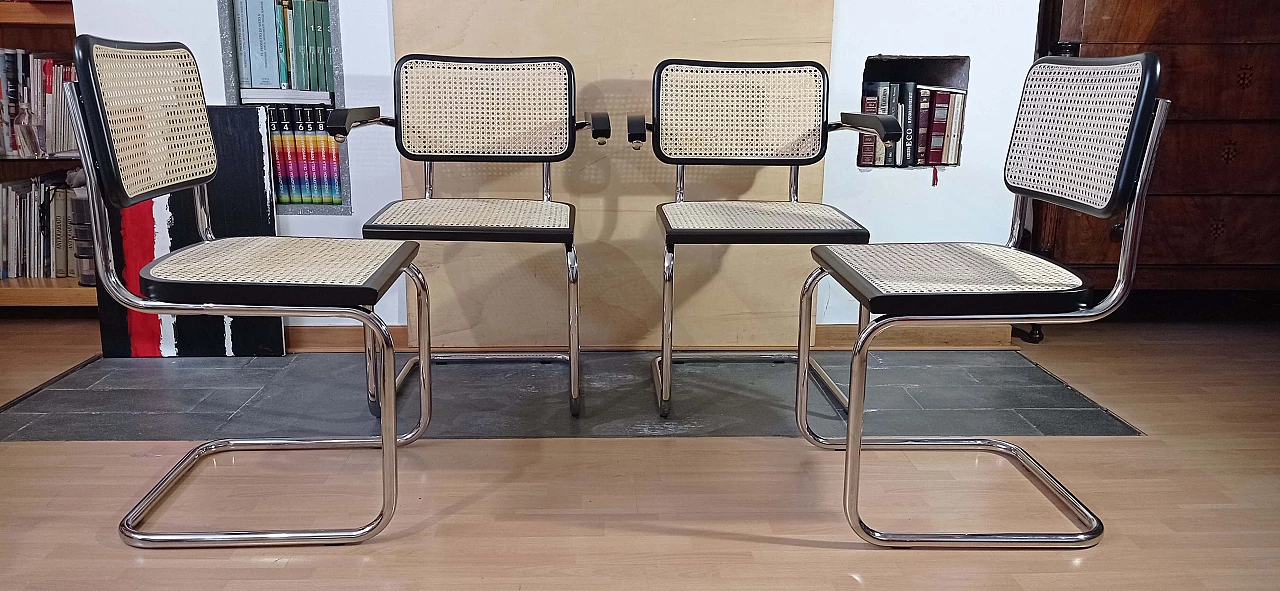 Coppia di poltrone e coppia di sedie Cesca B3 di Marcel Breuer per MDF Italia, anni '90 7