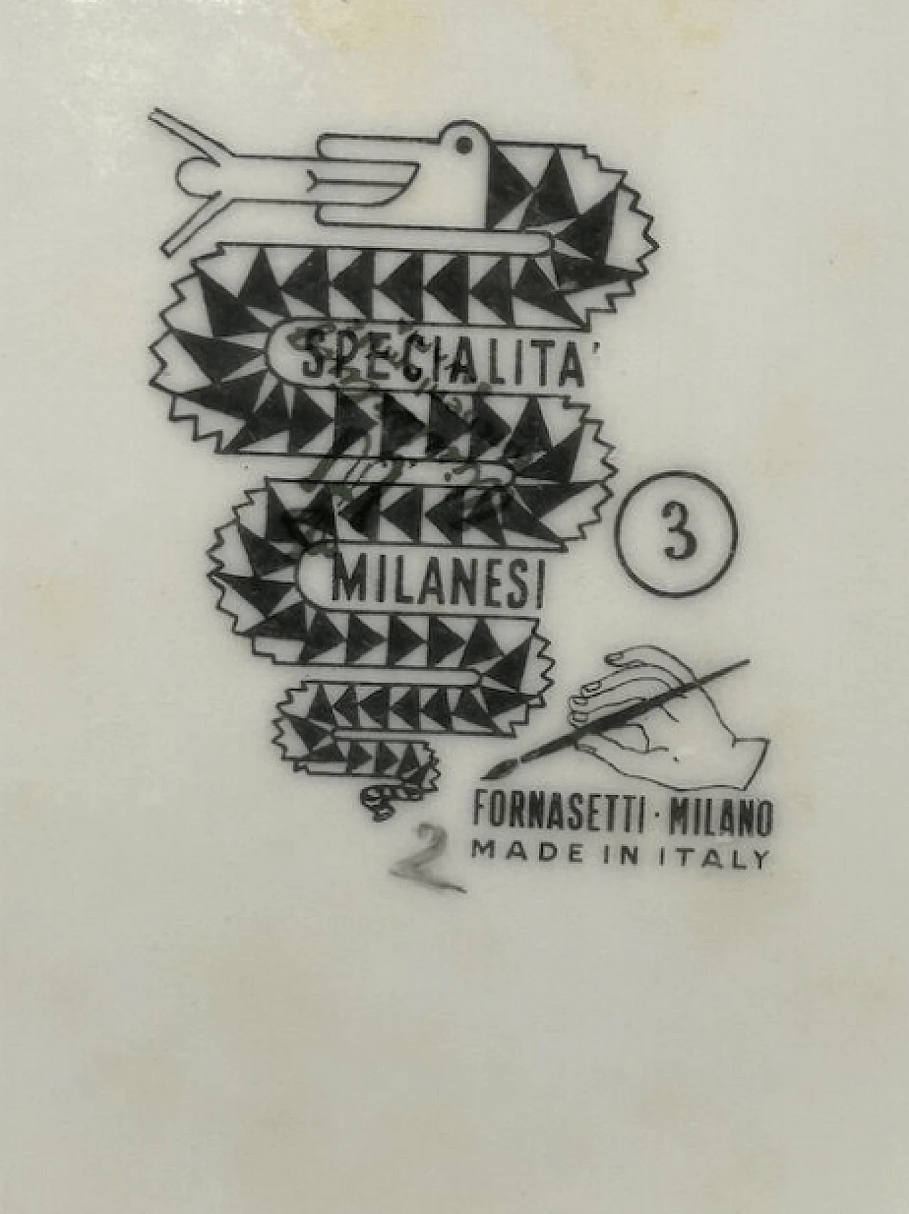 Piatto in porcellana smaltata e oro di Piero Fornasetti, anni '60 3