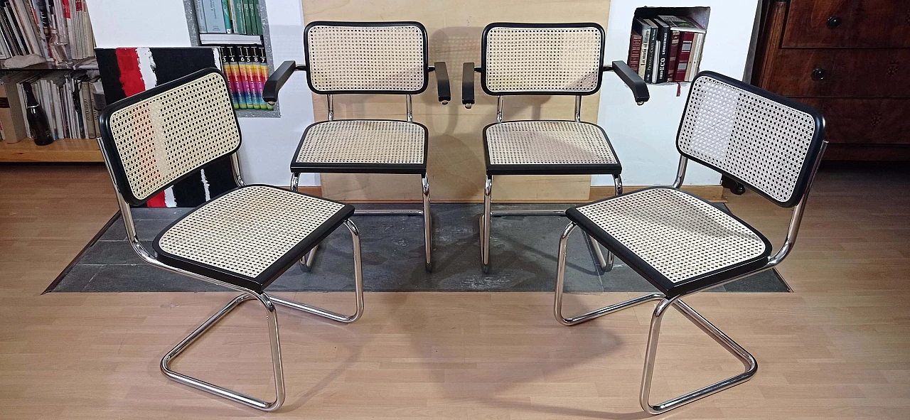 Coppia di poltrone e coppia di sedie Cesca B3 di Marcel Breuer per MDF Italia, anni '90 27