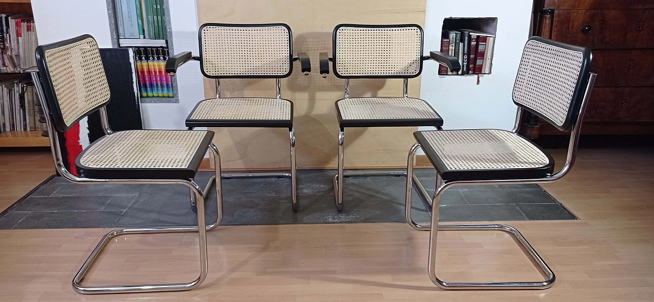 Coppia di poltrone e coppia di sedie Cesca B3 di Marcel Breuer per MDF Italia, anni '90 35