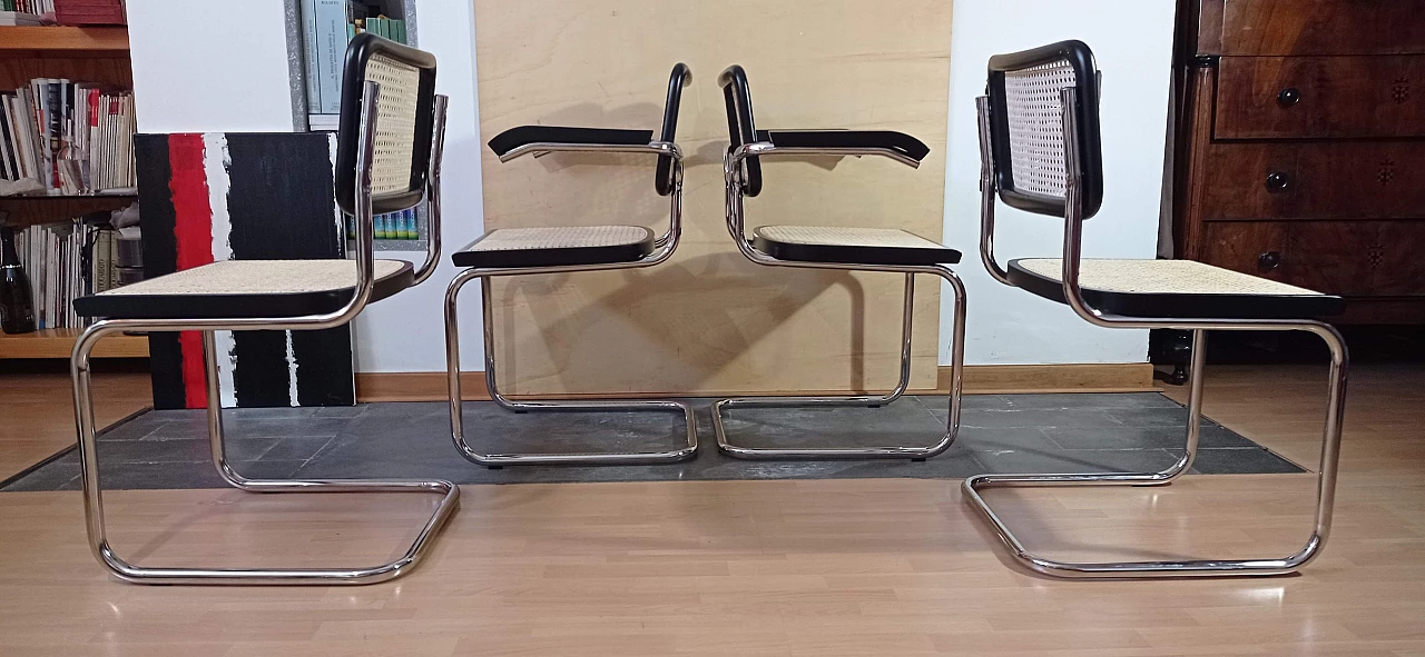 Coppia di poltrone e coppia di sedie Cesca B3 di Marcel Breuer per MDF Italia, anni '90 62