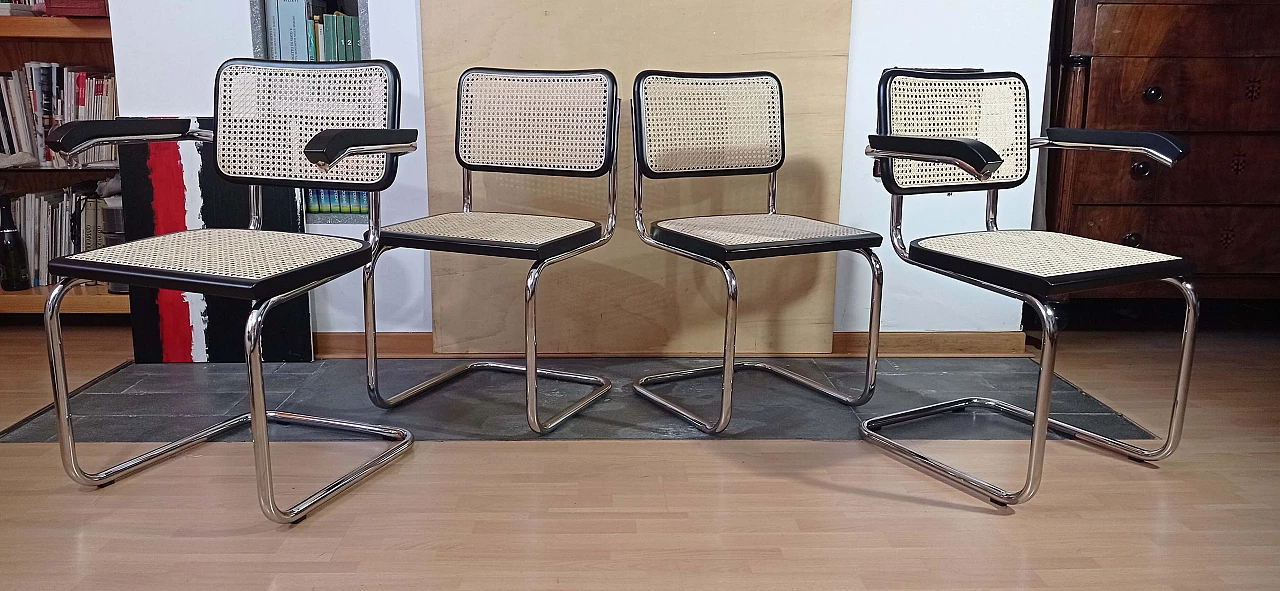 Coppia di poltrone e coppia di sedie Cesca B3 di Marcel Breuer per MDF Italia, anni '90 91