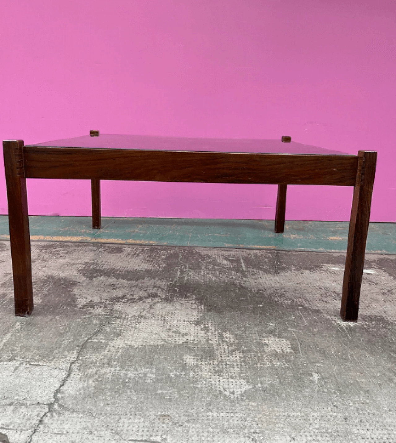 Rosewood coffee table with glass top by Cassina, 1950s 6