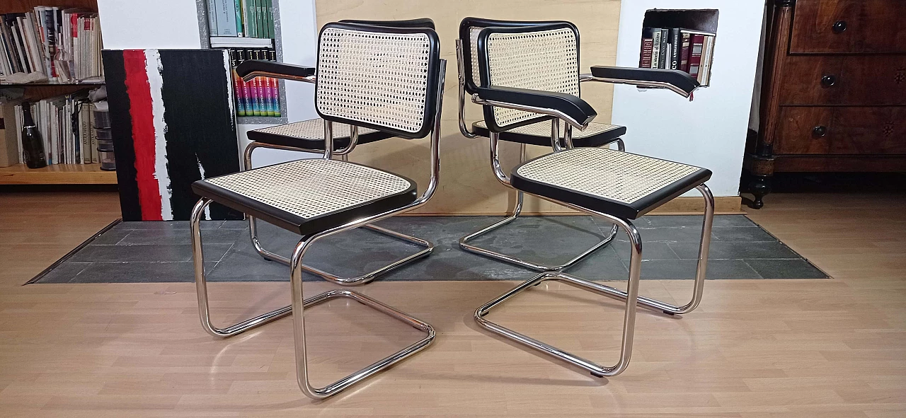 Coppia di poltrone e coppia di sedie Cesca B3 di Marcel Breuer per MDF Italia, anni '90 108