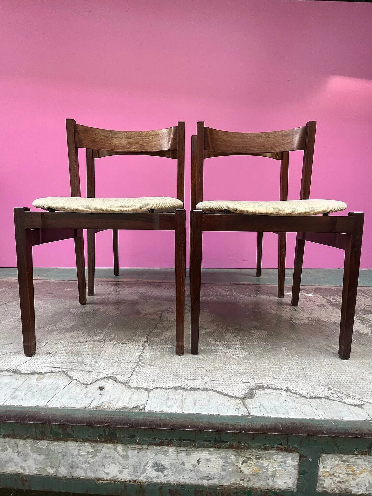 4 Rosewood chairs by Gianfranco Frattini for Cassina, 1950s 10