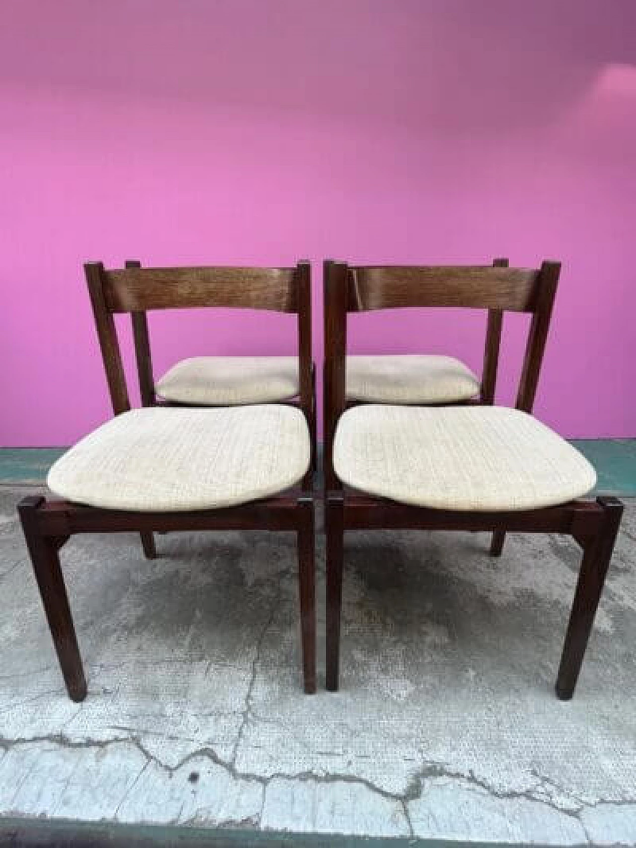 4 Rosewood chairs by Gianfranco Frattini for Cassina, 1950s 11