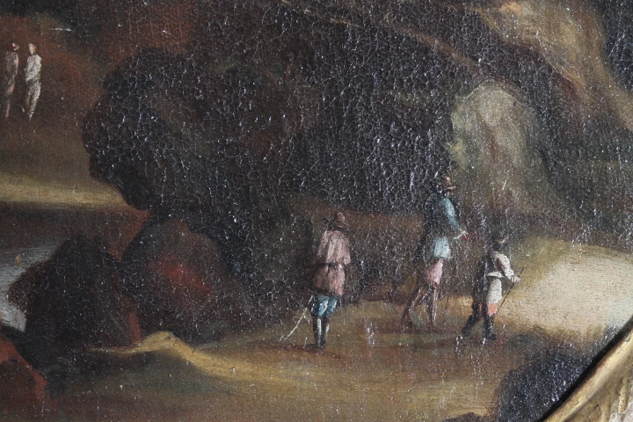 Landscape with figures, oil painting on canvas, 18th century 10