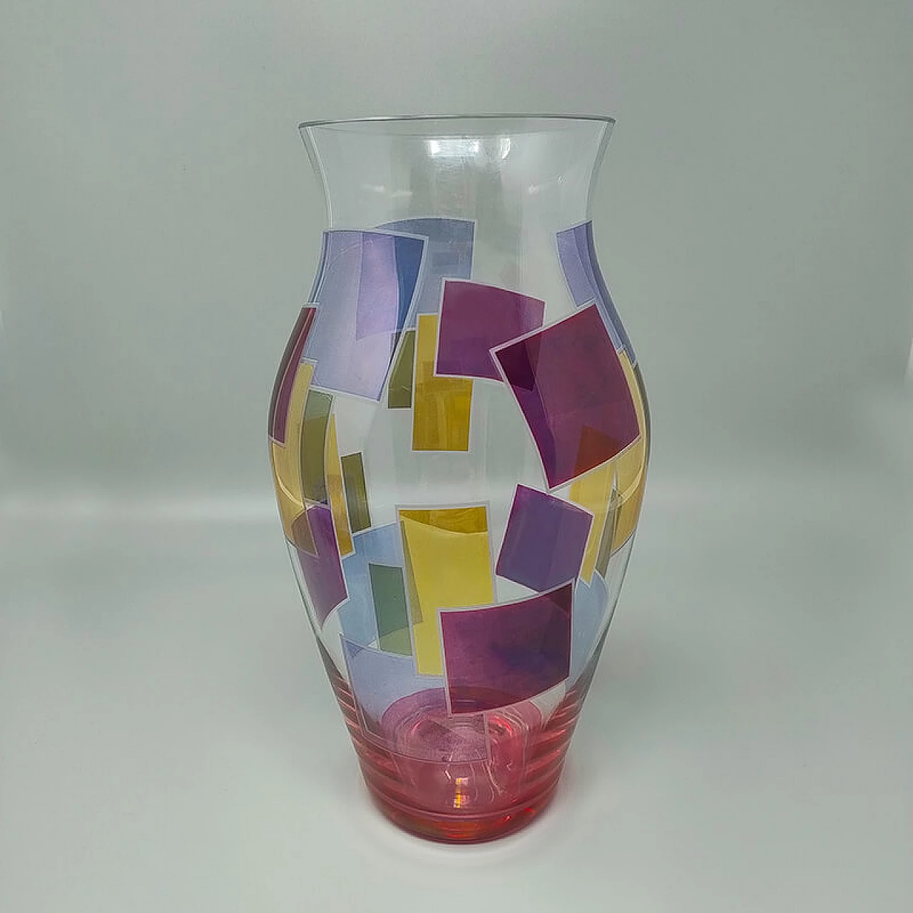 Vaso in vetro multicolore di ArteVetro, anni '80 2