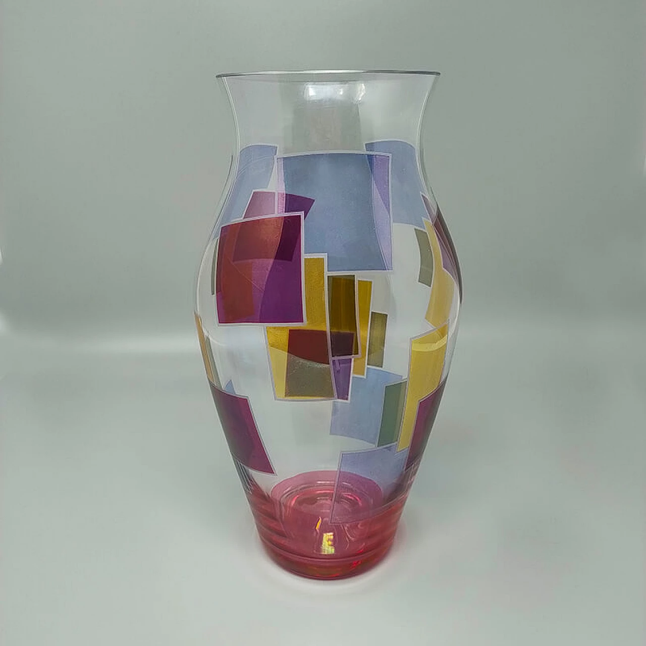 Vaso in vetro multicolore di ArteVetro, anni '80 3