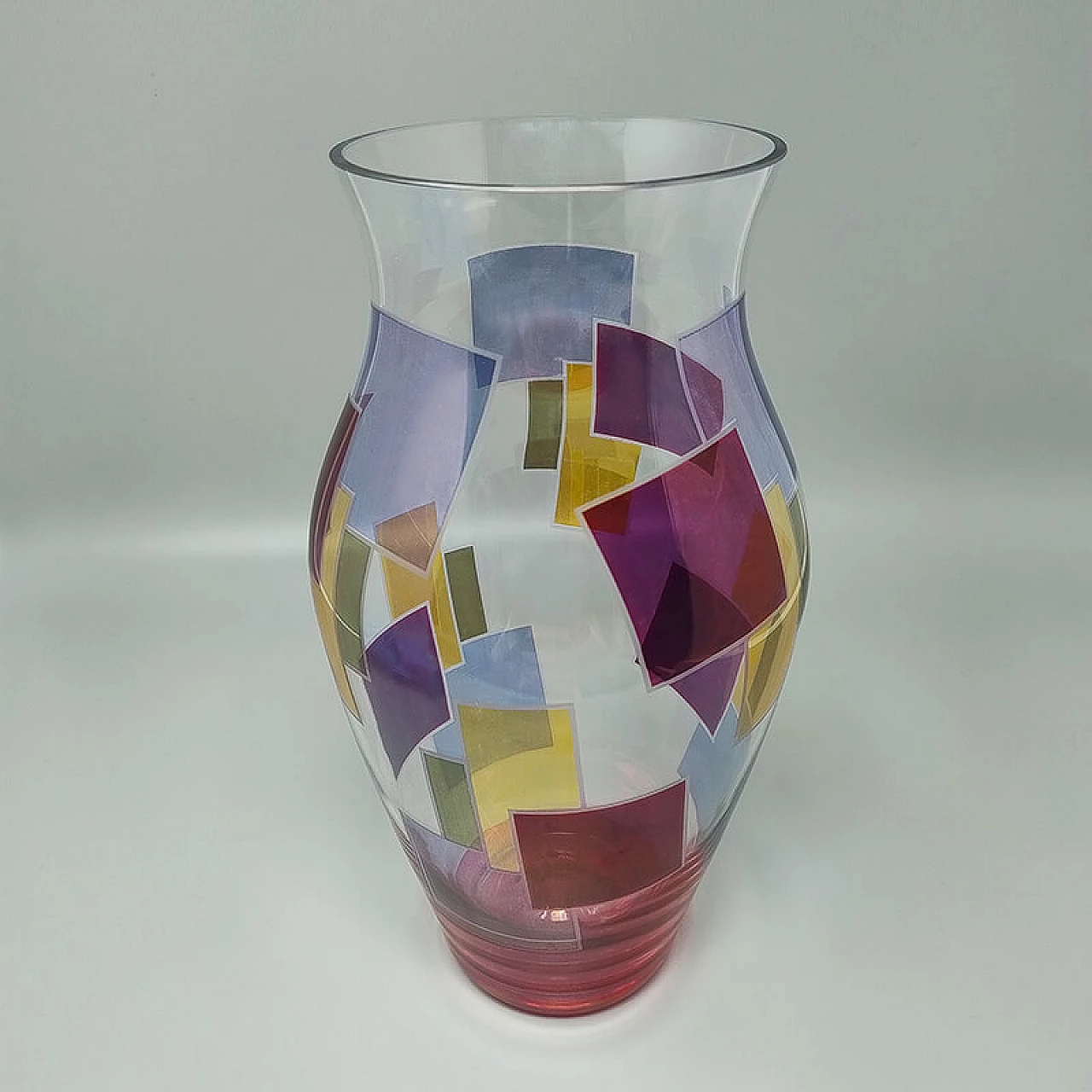 Vaso in vetro multicolore di ArteVetro, anni '80 4