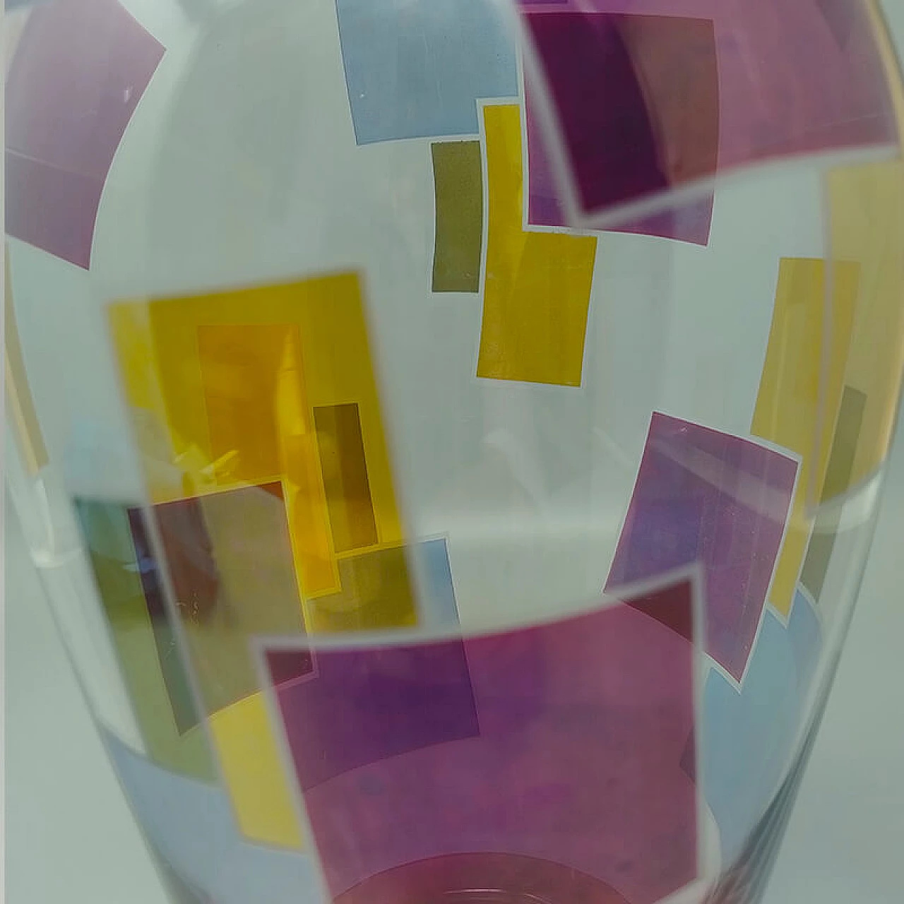 Vaso in vetro multicolore di ArteVetro, anni '80 5