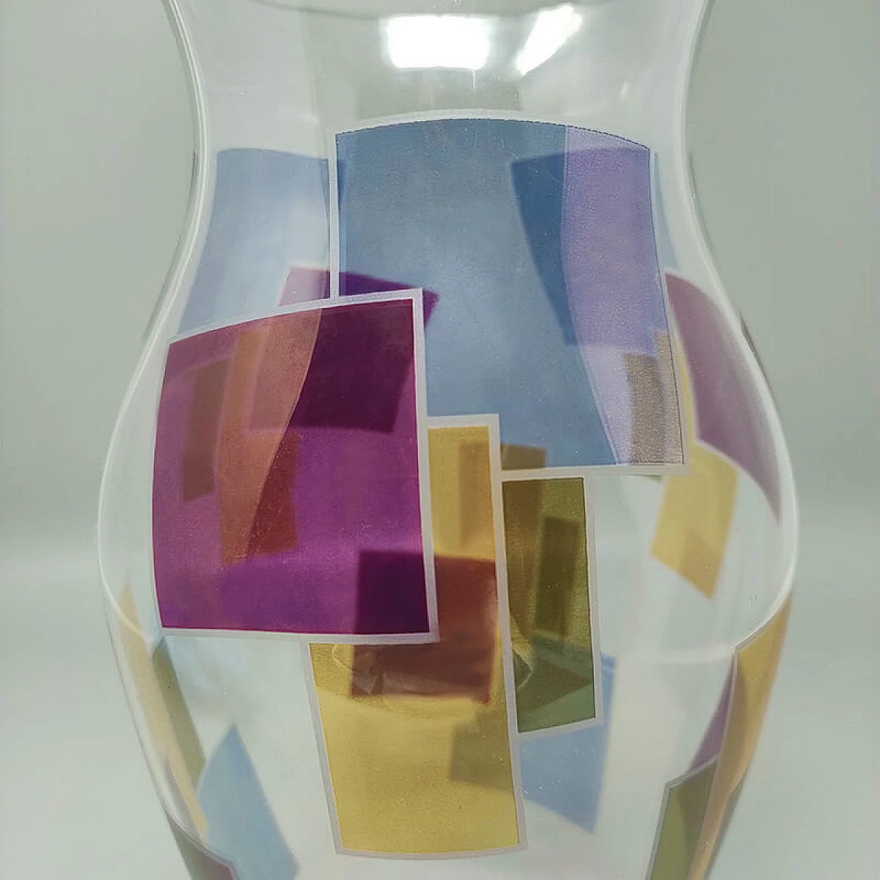 Vaso in vetro multicolore di ArteVetro, anni '80 6