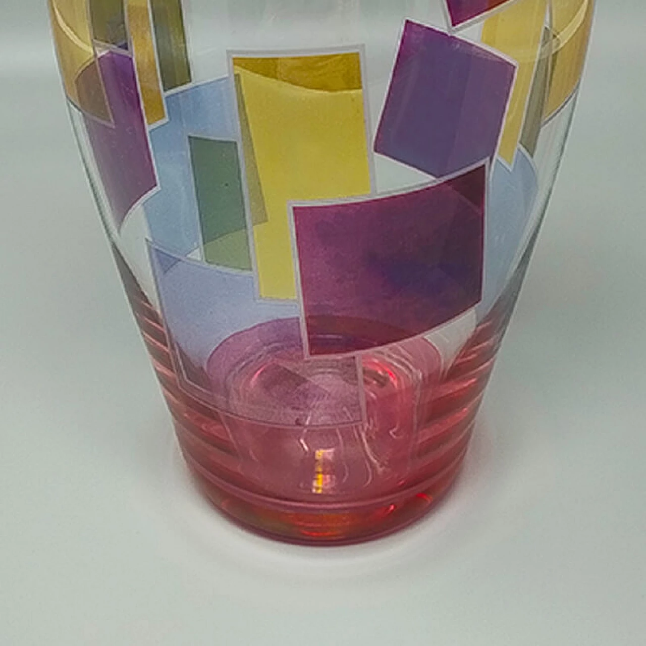 Vaso in vetro multicolore di ArteVetro, anni '80 8