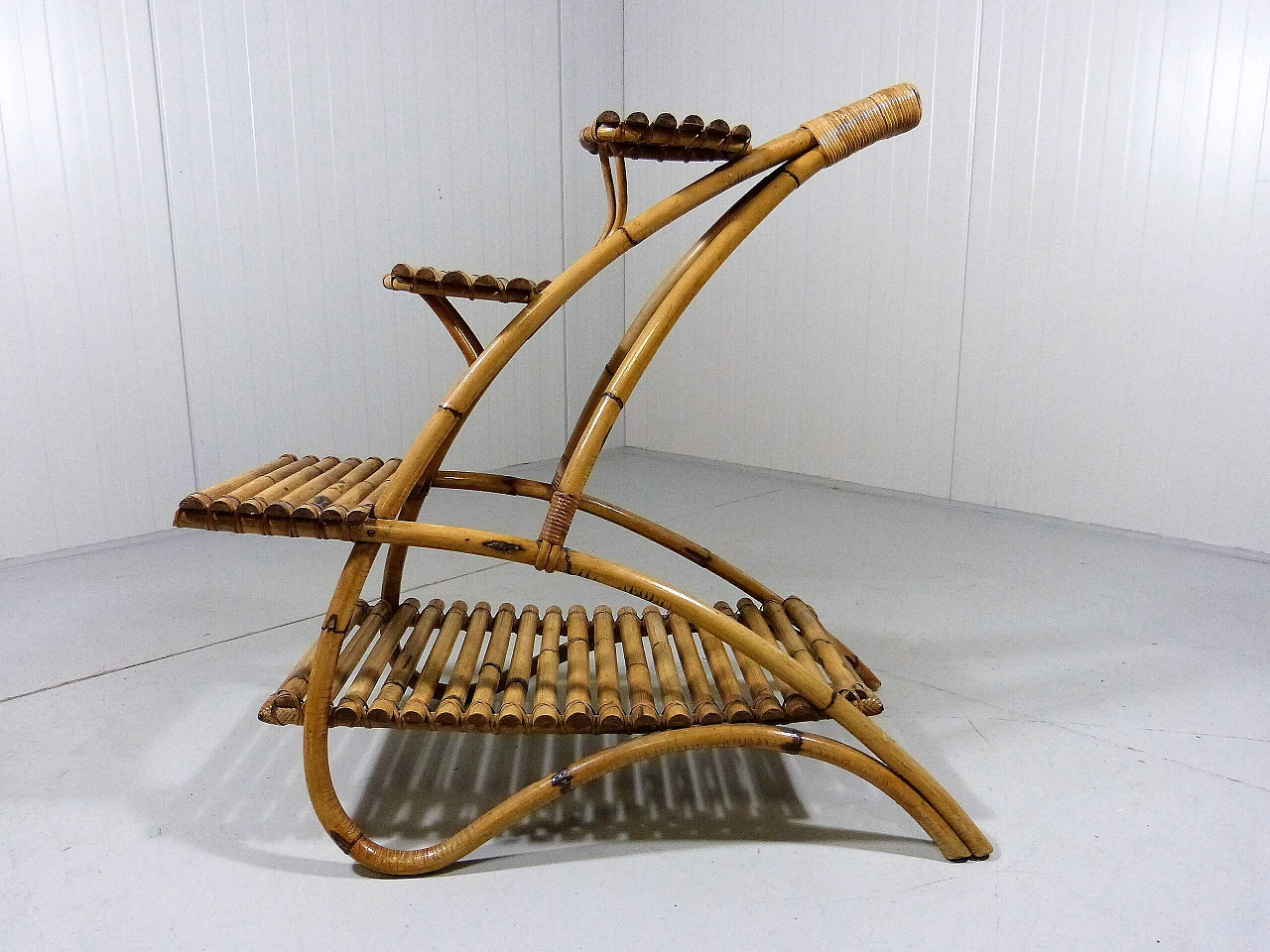 Rattan plant stand, 1950s 3
