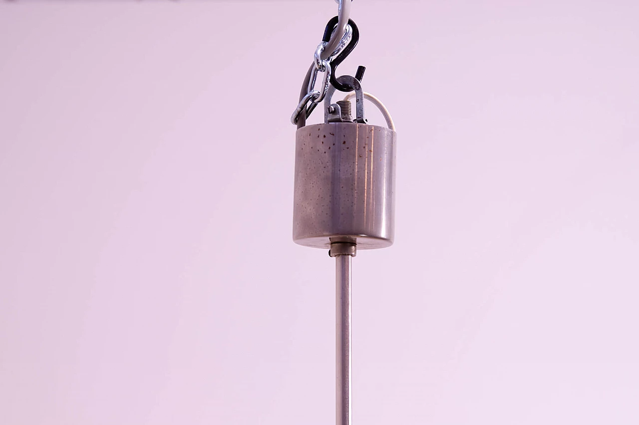 Chromed steel and ground glass chandelier by Kamenický Šenov, 1970s 17