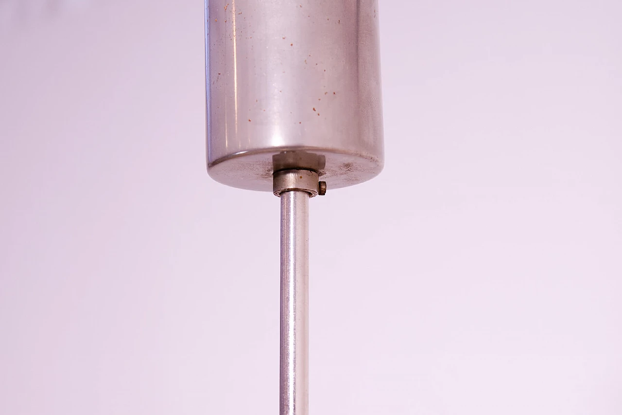 Chromed steel and ground glass chandelier by Kamenický Šenov, 1970s 18