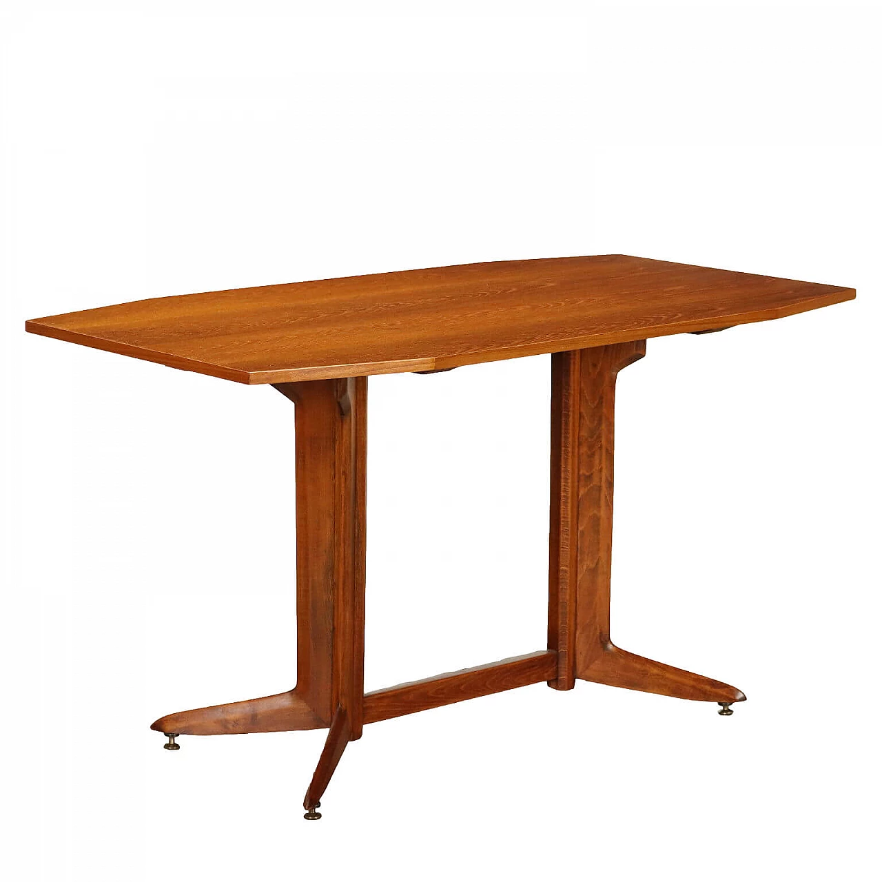 Table with stained beech base and teak veneer top, 1960s 1