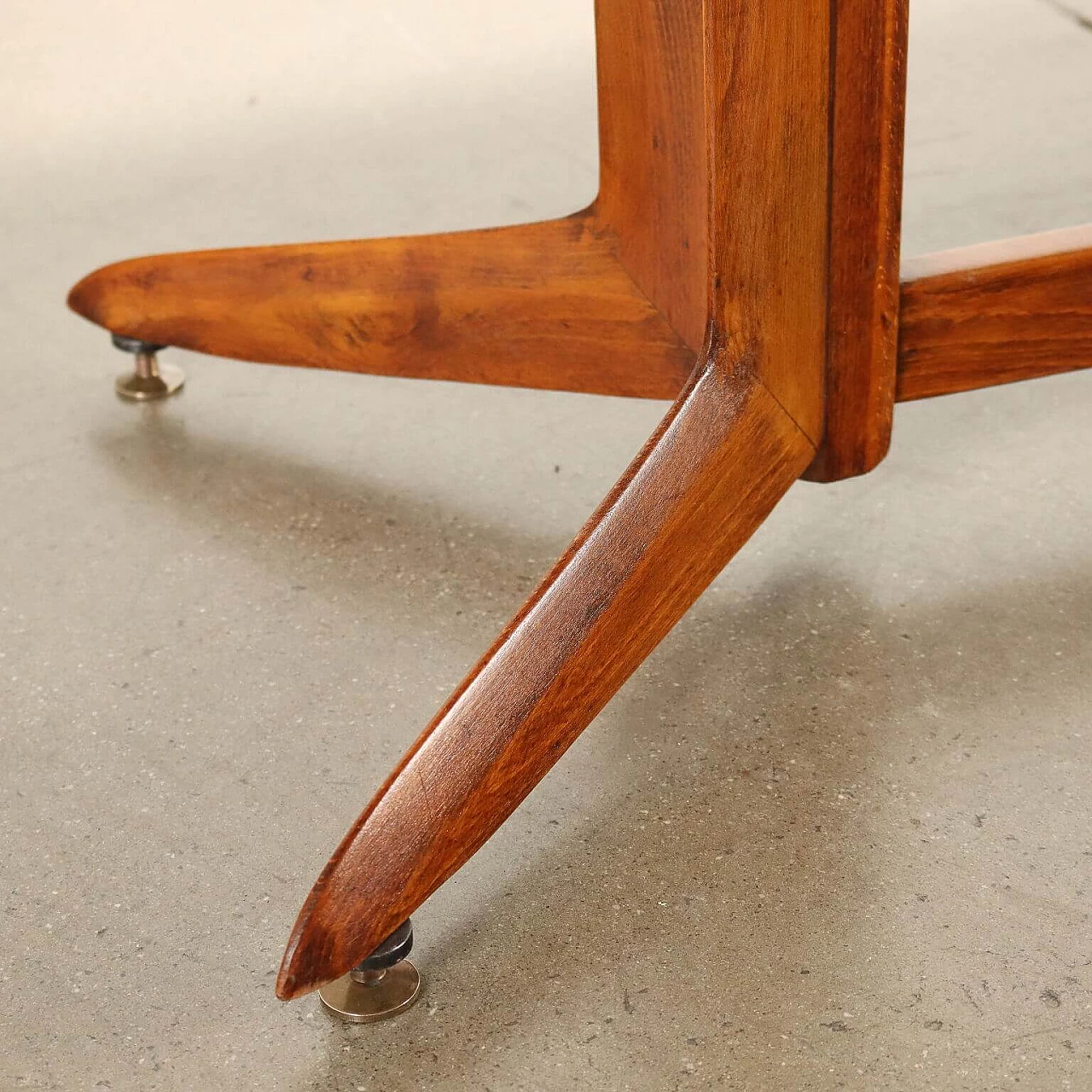 Tavolo con base in faggio tinto e piano in legno impiallacciato teak, anni '60 5