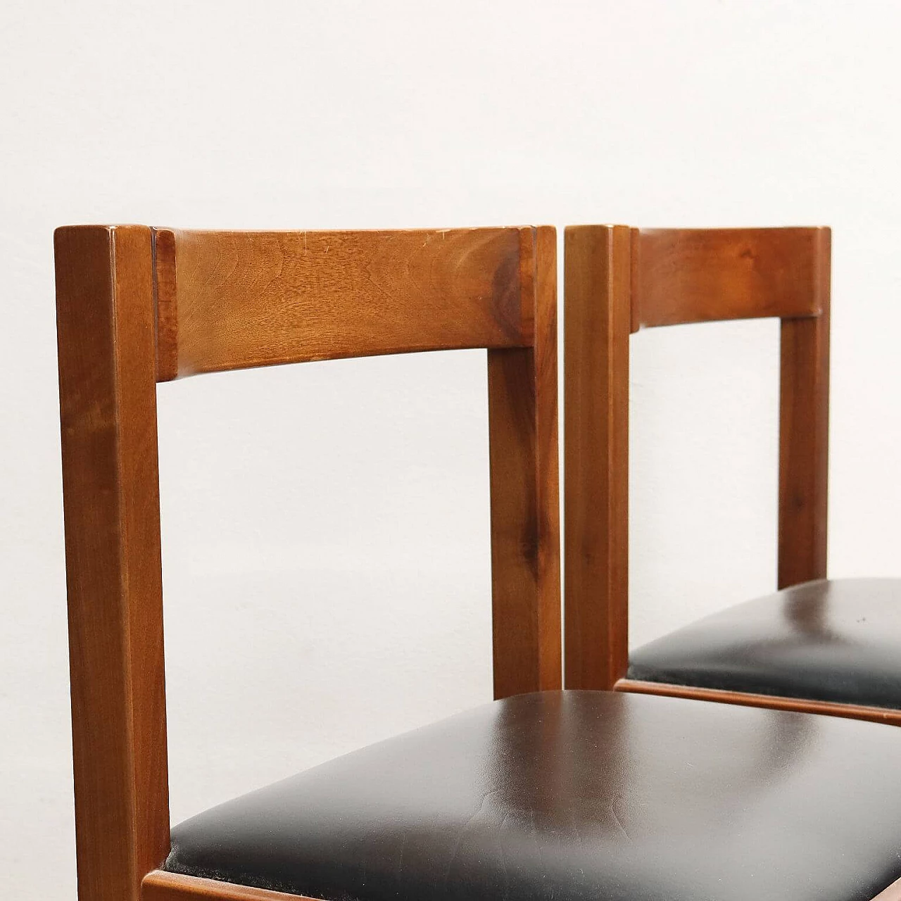 4 Stained beechwood chairs, 1970s 4