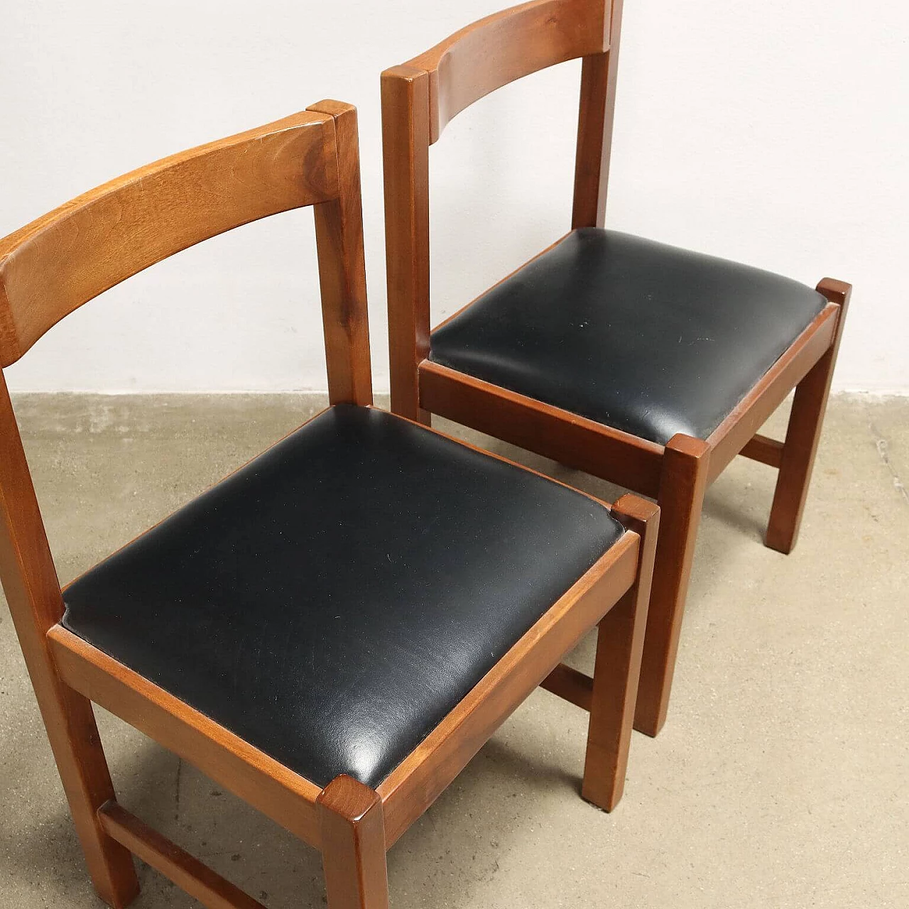 4 Stained beechwood chairs, 1970s 5