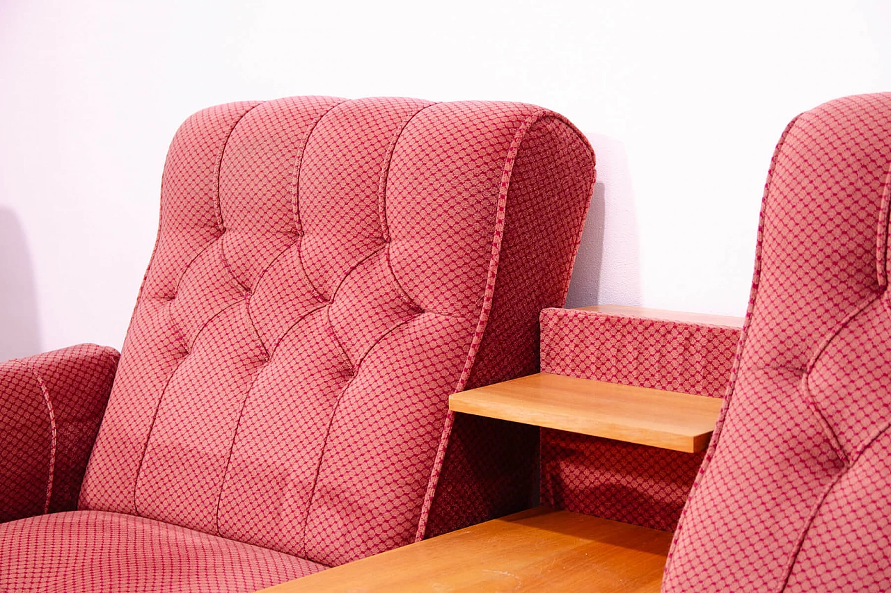 Czechoslovakian sofa, armchair, coffee table and pouf, 1980s 10