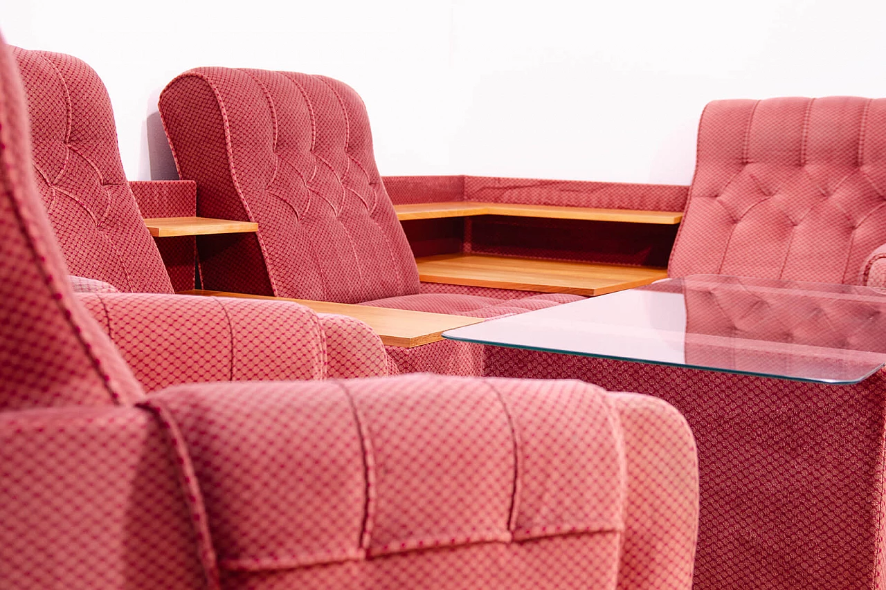 Divano, poltrona, tavolino e pouf cecoslovacchi, anni '80 12