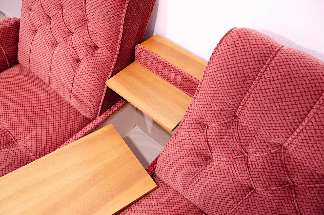Czechoslovakian sofa, armchair, coffee table and pouf, 1980s 17