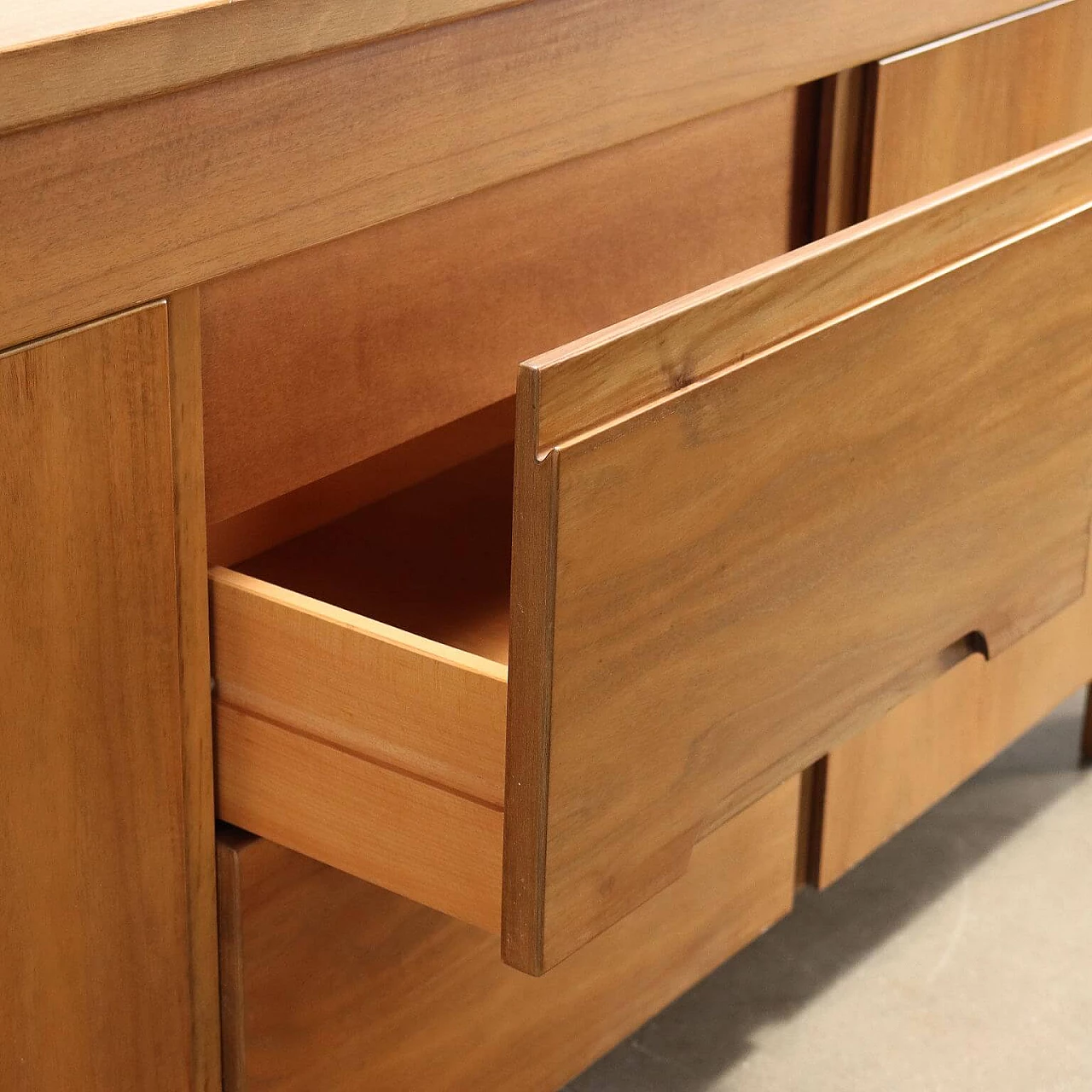 Walnut veneered sideboard with compartment top, 1970s 7