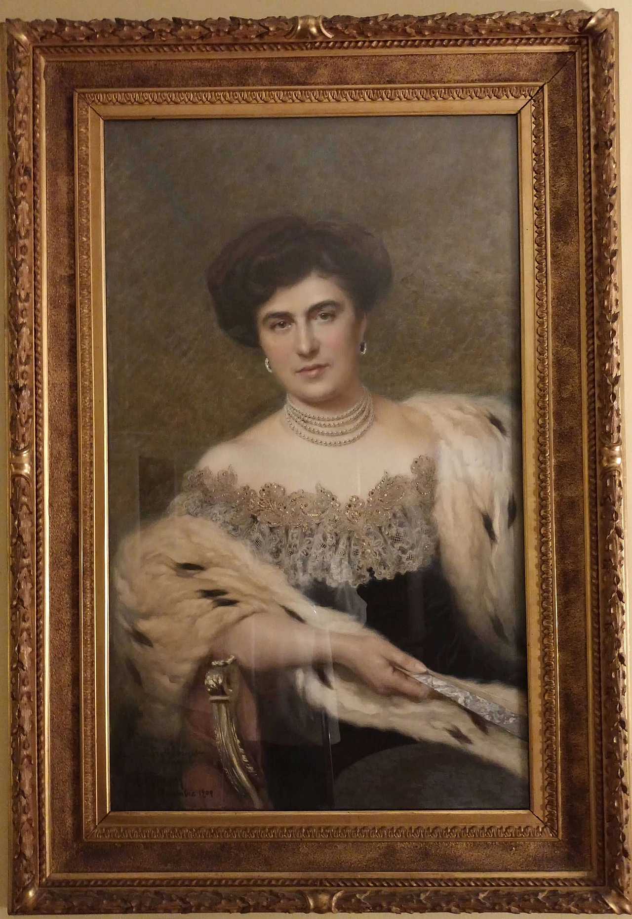 Giuseppe Aureli, portrait of his daughter Lydia, painting, 1909 5