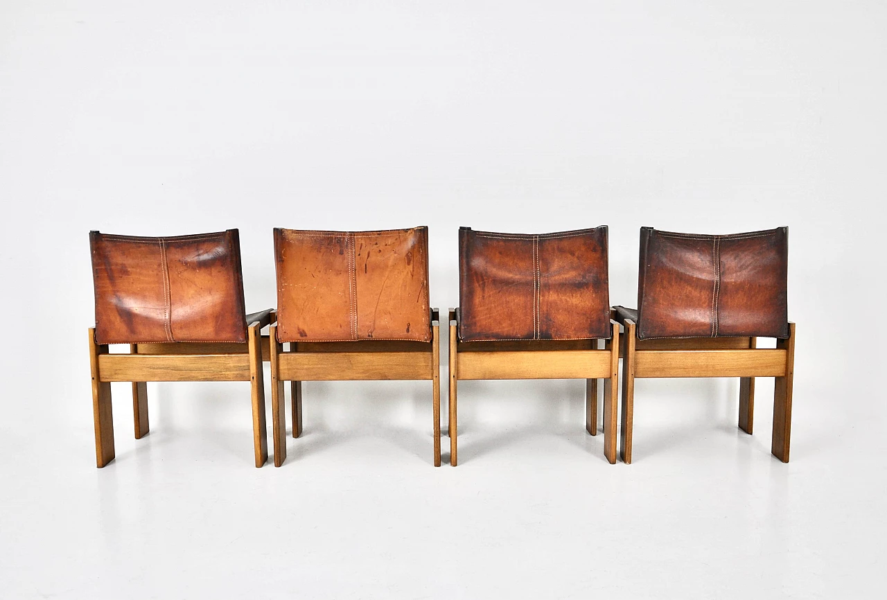 4 Monk chairs by Tobia and Afra Scarpa for Molteni, 1970s 6