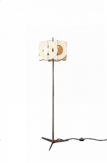 Floor Lamp in steel and lacquered iron, 1970s