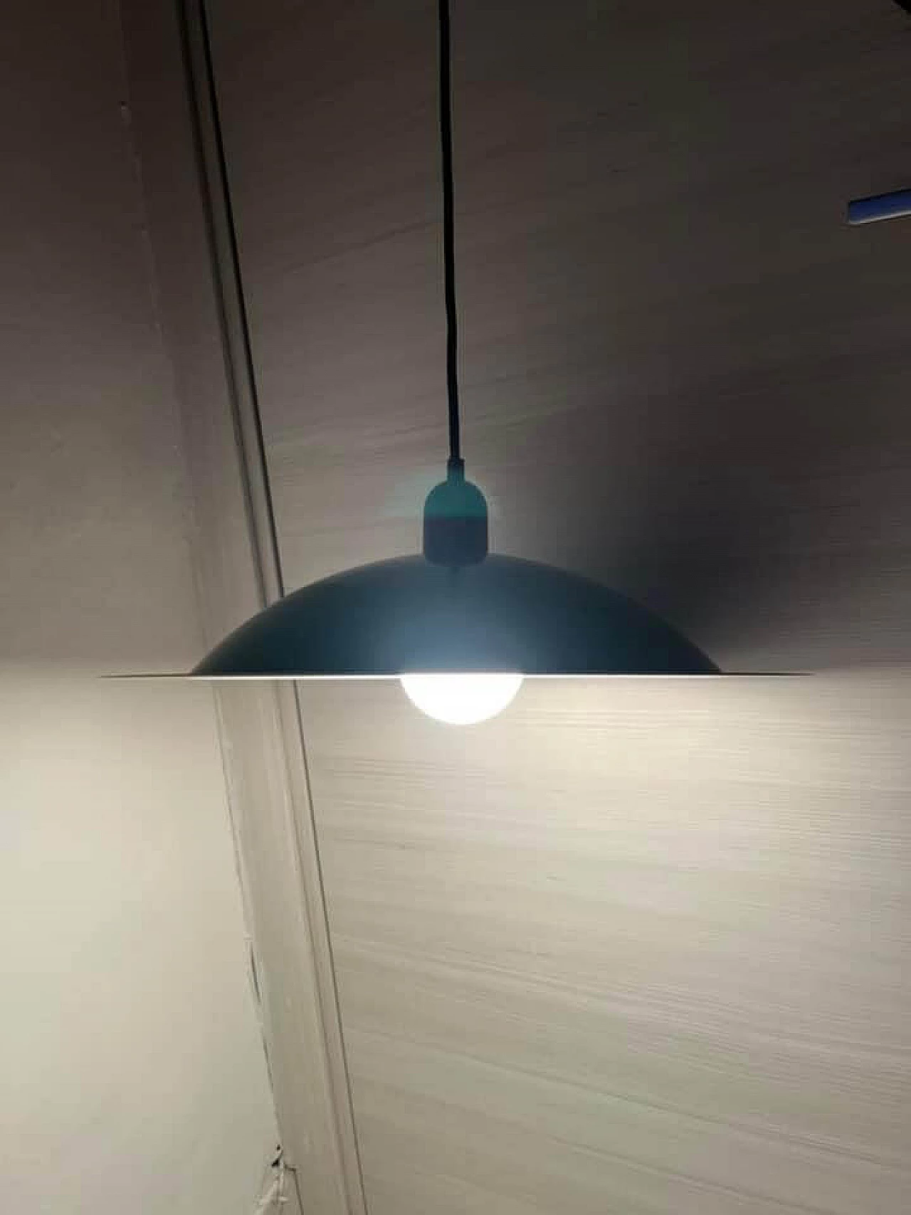 Lampada a sospensione in metallo smaltato verde di Stilnovo, anni '80 6