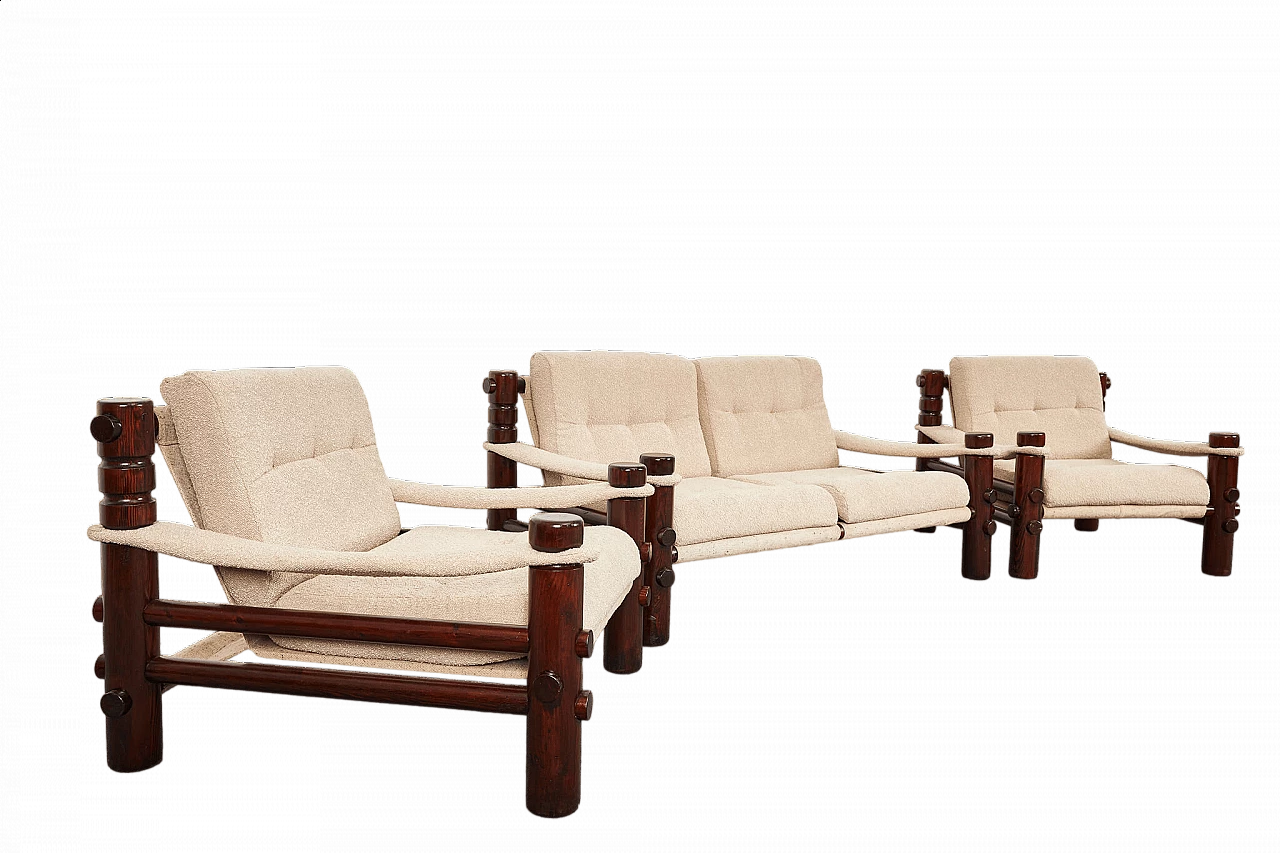 Pair of Björn Safari Lounge chairs and sofa by Aleksander Kuczma, 1975 14