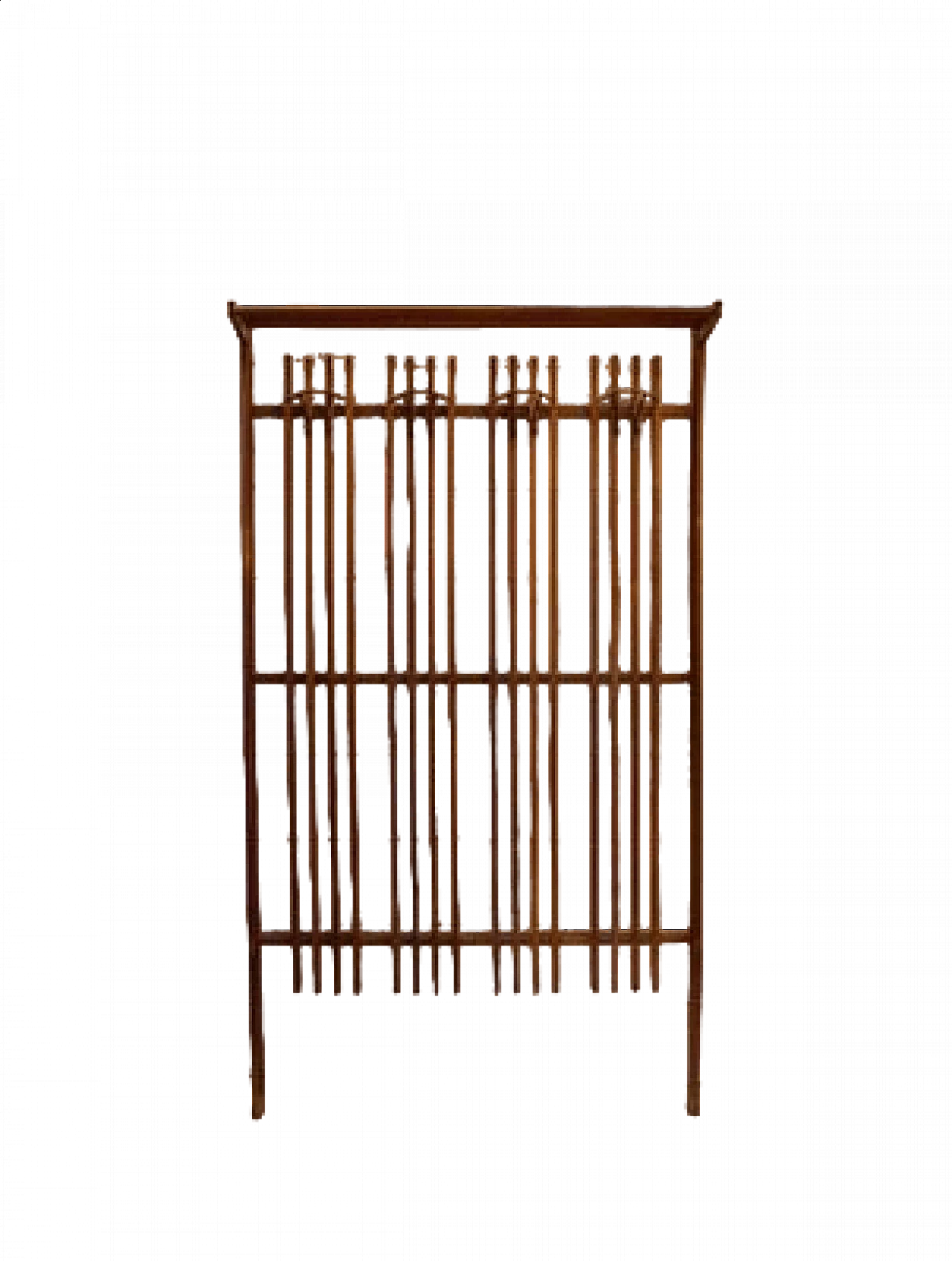 Appendiabiti in legno di noce con grucce in metallo, anni '50 8