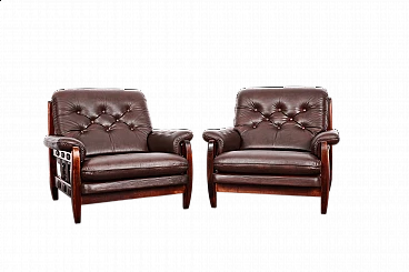 Pair of Rodeio armchairs by Jean Gillon for Italma Woodart, 1960s
