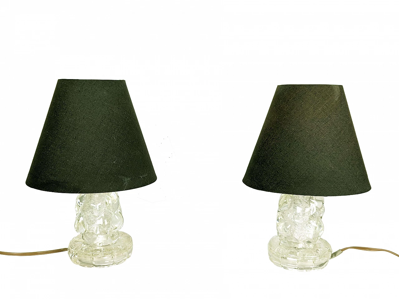 Coppia di lampade in vetro di Murano attribuite a Barovier & Toso, anni '30 1