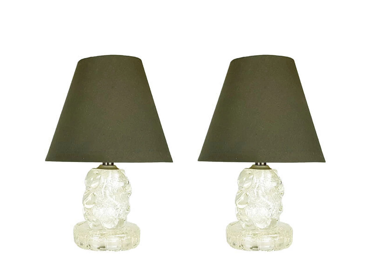 Pair of Murano glass lamps attributed to Barovier & Toso, 1930s 12