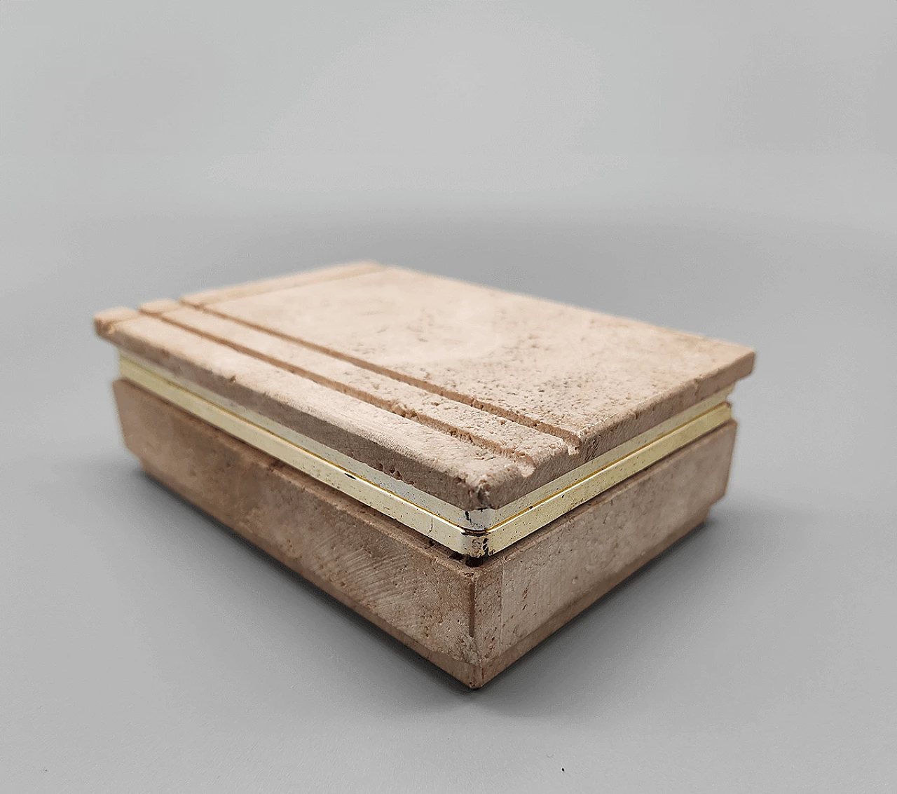Scatola rettangolare in travertino di Enzo Mari per F.lli Mannelli, anni '70 10