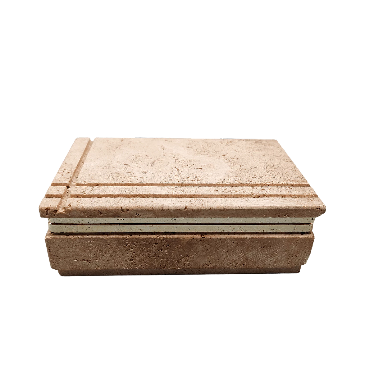 Scatola rettangolare in travertino di Enzo Mari per F.lli Mannelli, anni '70 11